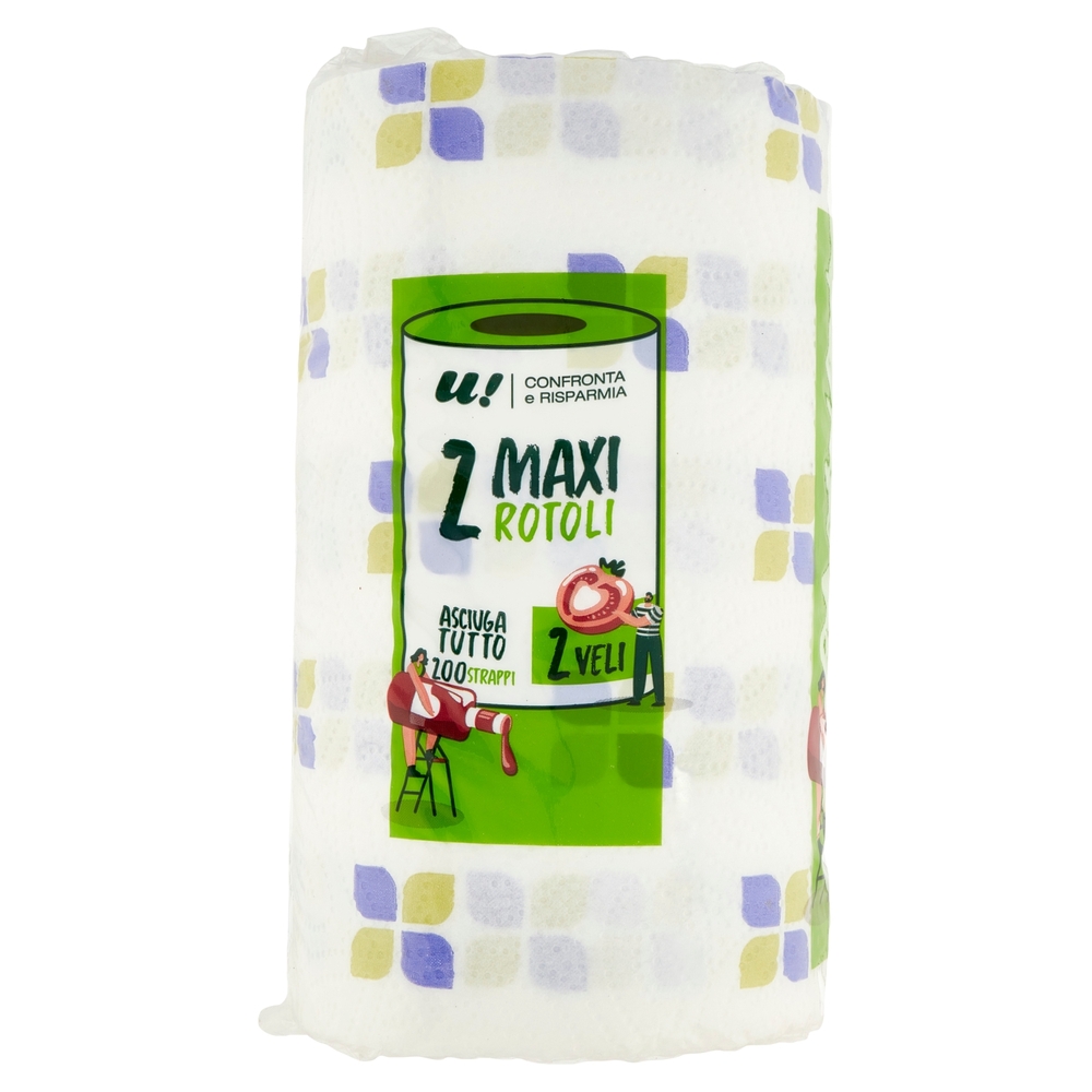 2 Maxi Rotoli Asciugatutto 2 Veli U! Confronta e Risparmia